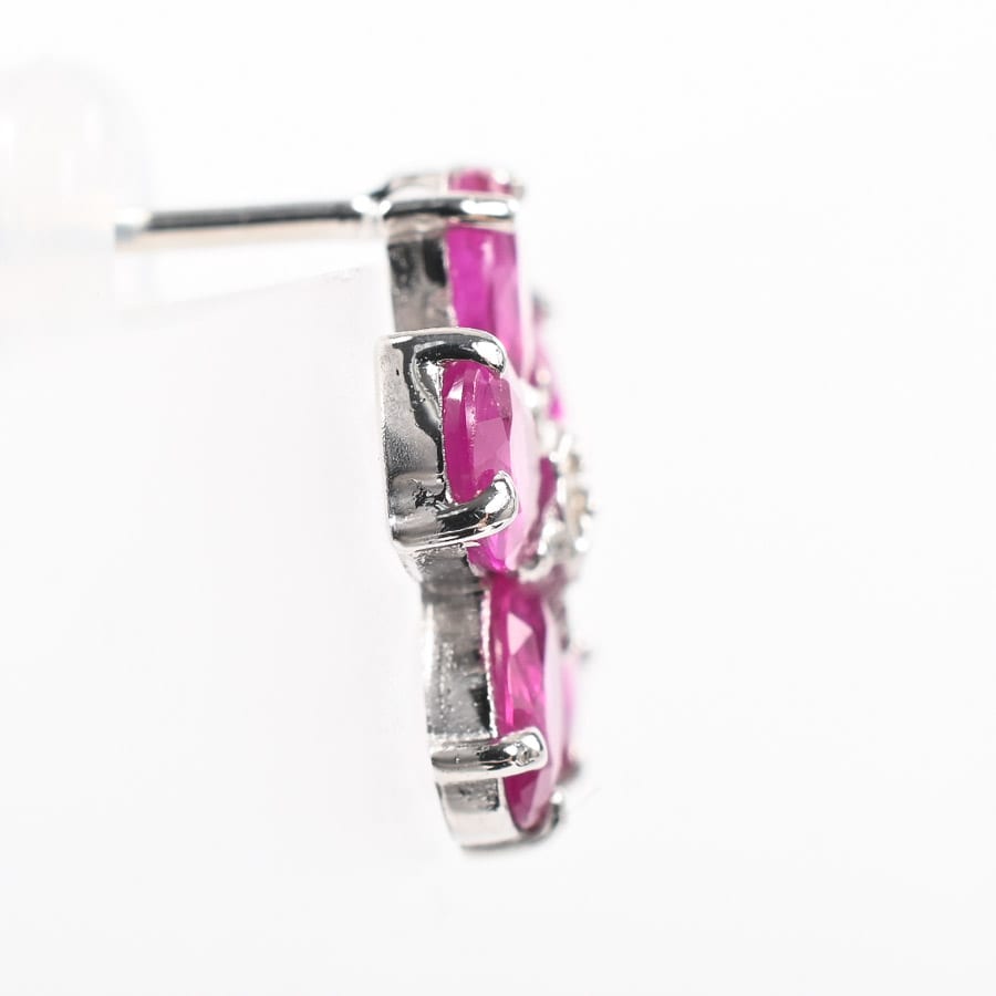 ルビー ピアス | K18ホワイトゴールド | 中古A品| レディース│ノン