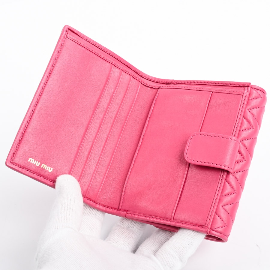 ミディアムウォレット(約W12.5xH10cm(実寸) フューシャピンク