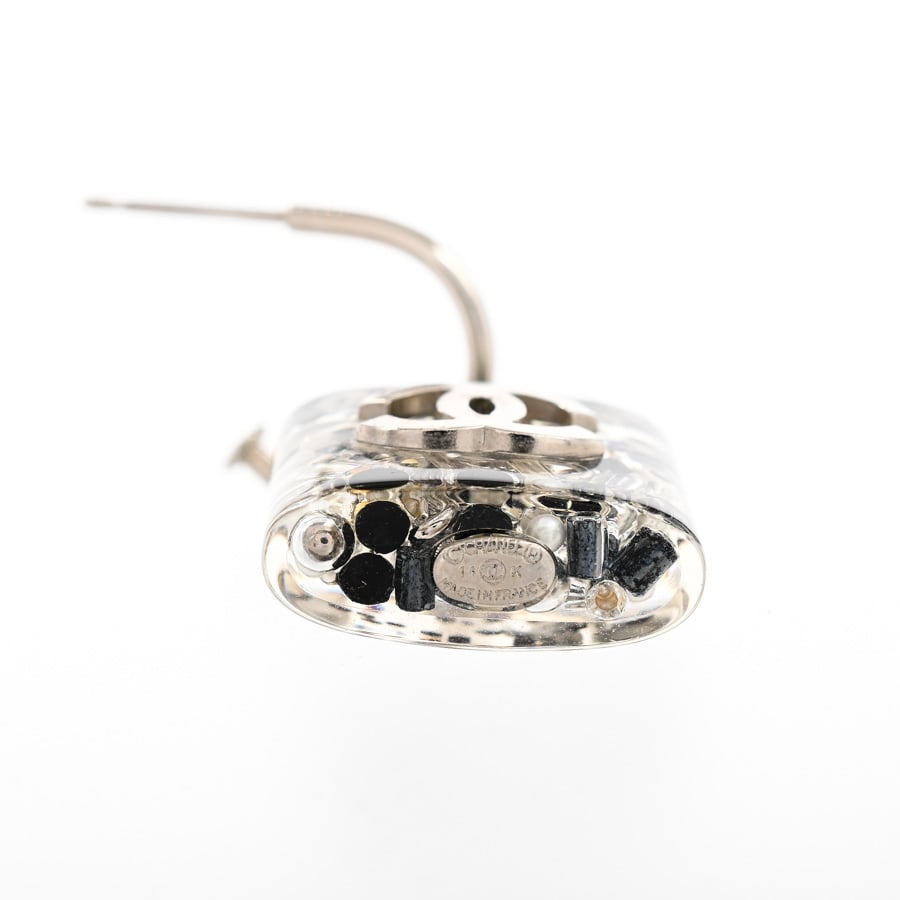 ピアス(チャーム:約W17xH35mm クリア / ブラック): ブランドジュエリー