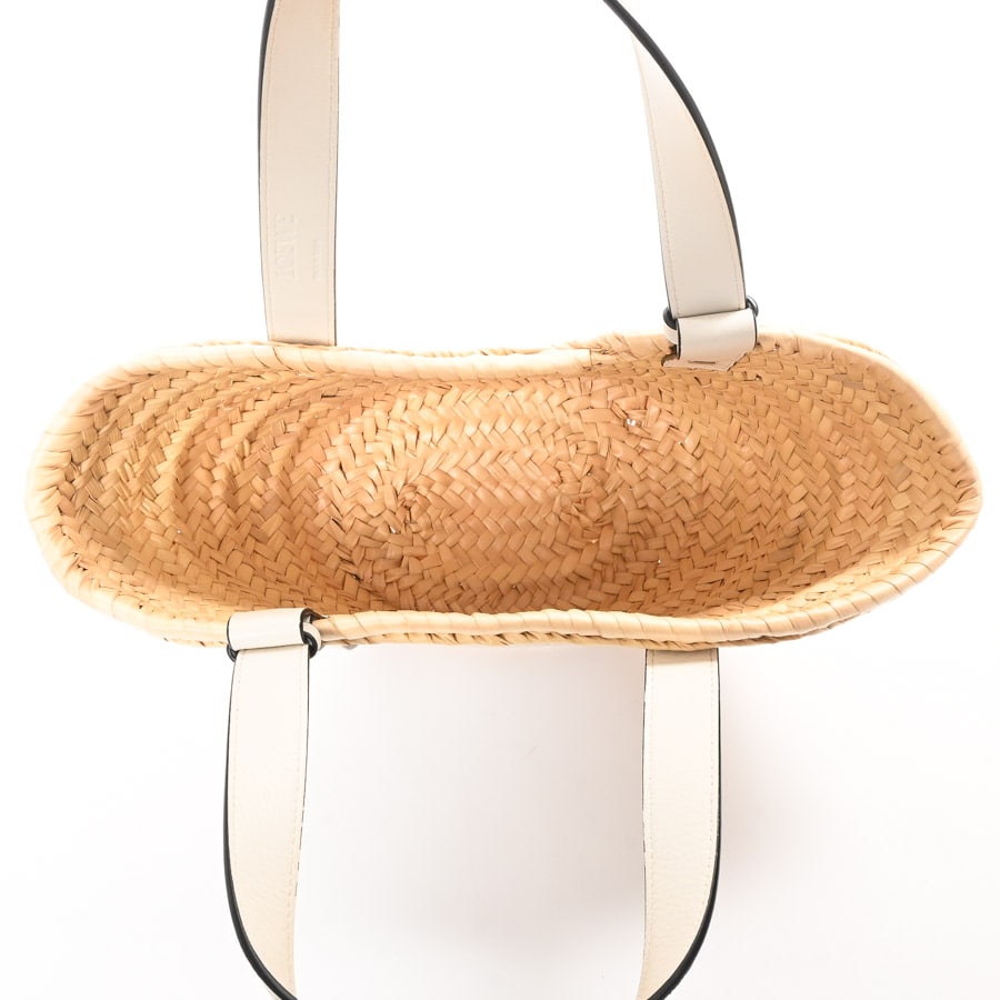 LOEWE ロエベ 白ロゴ入りバスケットバッグ スモール ベージュ ロエベ / LOEWE バスケットバッグ スモール ナチュラル/ホワイト