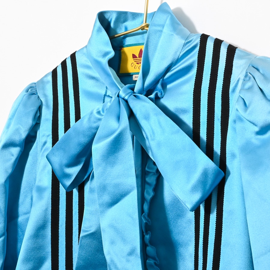 グッチ シャツ シャツ  723279ZHS84 ブルー レディース 中古AB品 シャツ | 723279ZHS84 | シルク | 中古AB品| レディース│グッチ