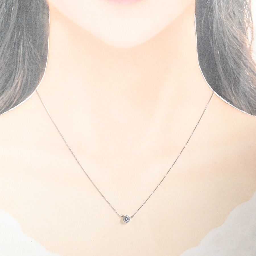 ダイヤ ネックレス(チェーン長さ(留め具含):最大約45.5cm / チャーム