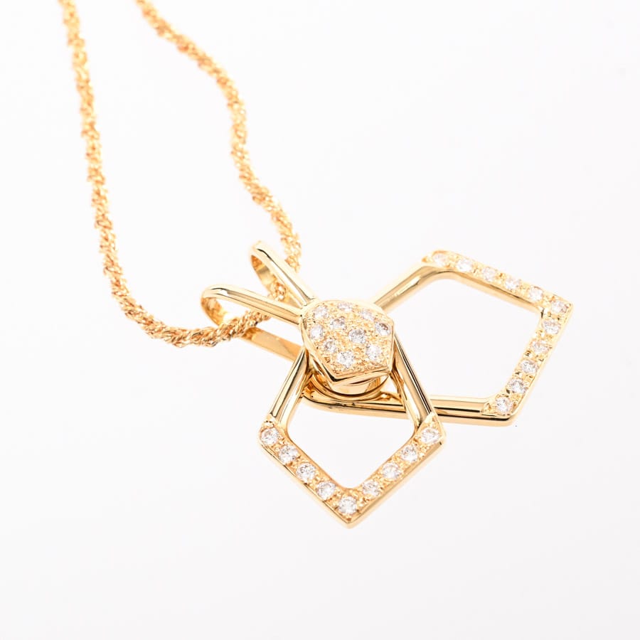 ダイヤ ネックレス | K18イエローゴールド | 中古A品| レディース