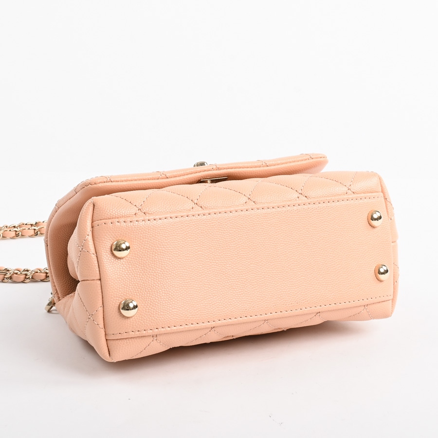 トップハンドルミニフラップバッグ(約W18xH12xD8cm(実寸) サーモン