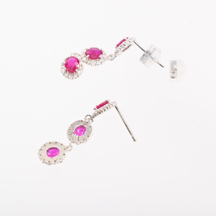 ルビー ピアス | K18ホワイトゴールド | 中古A品| レディース│ノン