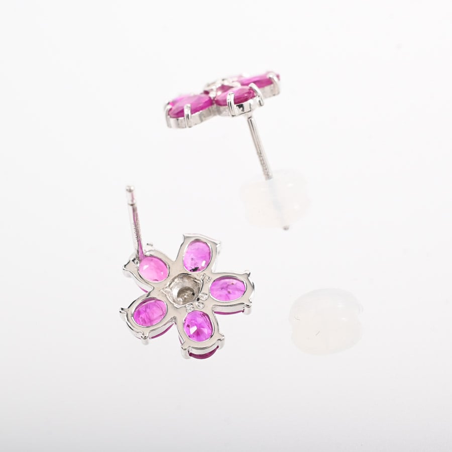 ルビー ピアス | K18ホワイトゴールド | 中古A品| レディース│ノン