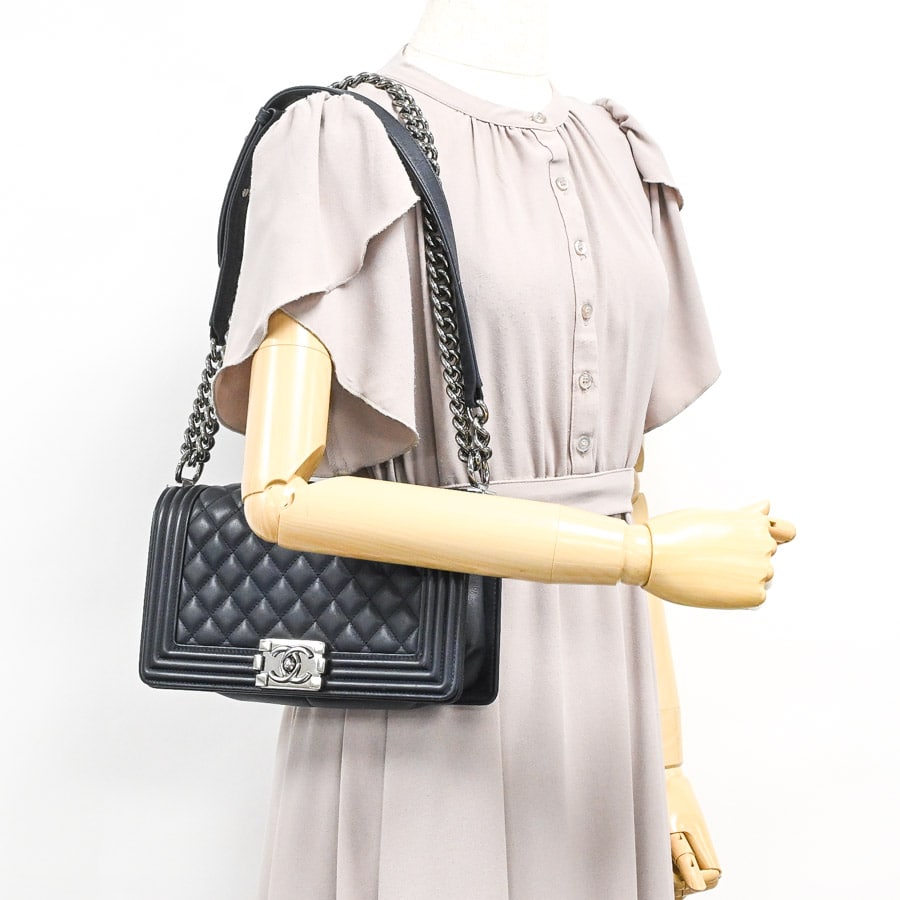 ボーイシャネルチェーンショルダーバッグ(約W25xH15xD6cm(実寸