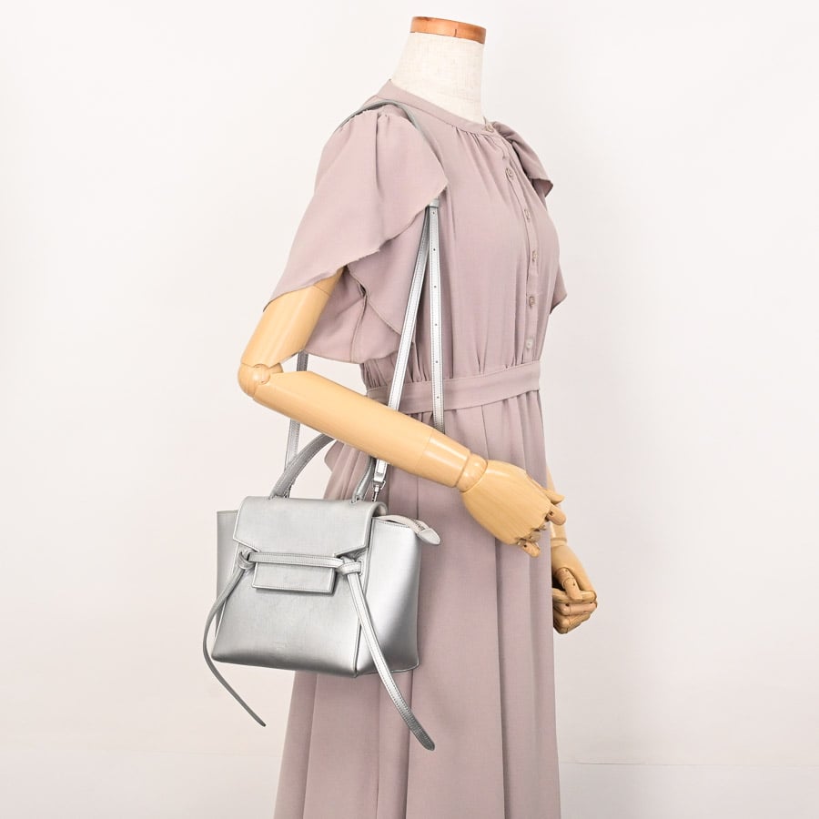 値下げ】CELINE ベルトバッグナノシルバー