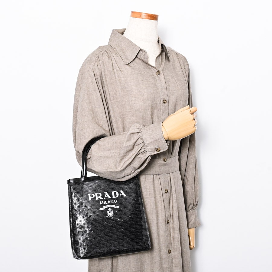 【新品未使用】PRADA プラダ トートバッグ スパンコール 1BG417 スモールスパンコールメッシュトート | 1BG417 | トートバッグ