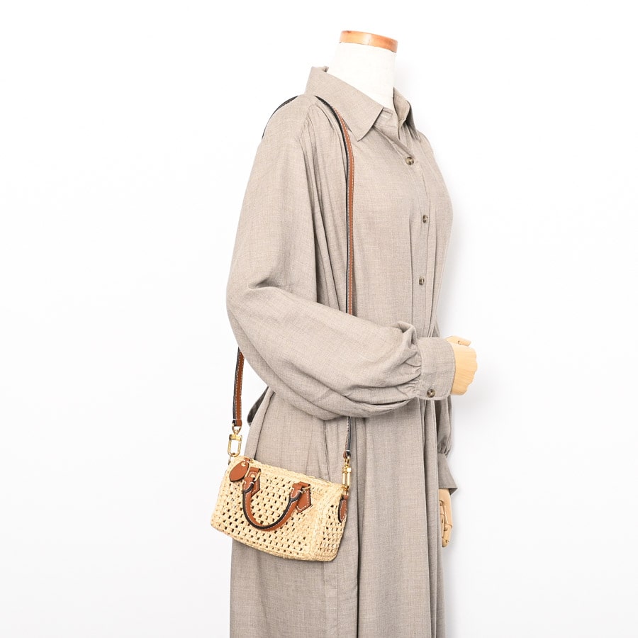 極美品◎LOUIS VUITTON ルイヴィトン M83525 ナノ・スピーディ ナチュラル タン ラフィア レザー 2WAY ハンドバッグ／ショルダーバッグ レディース LOUIS VUITTON - 極美品◎LOUIS VUITTON ルイヴィトン M83525 ナノ