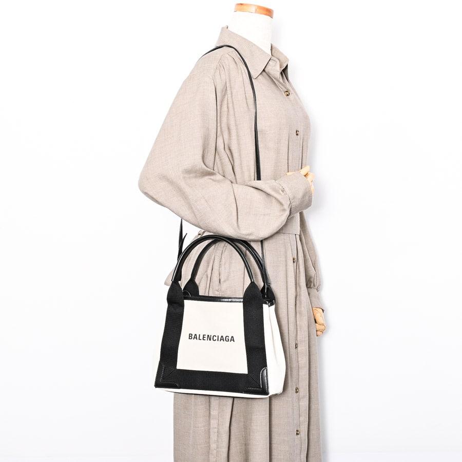 【美品】BALENCIAGA ハンドバッグ ホワイト/ネイビー ba-3399332hh3n9260_1.jpg