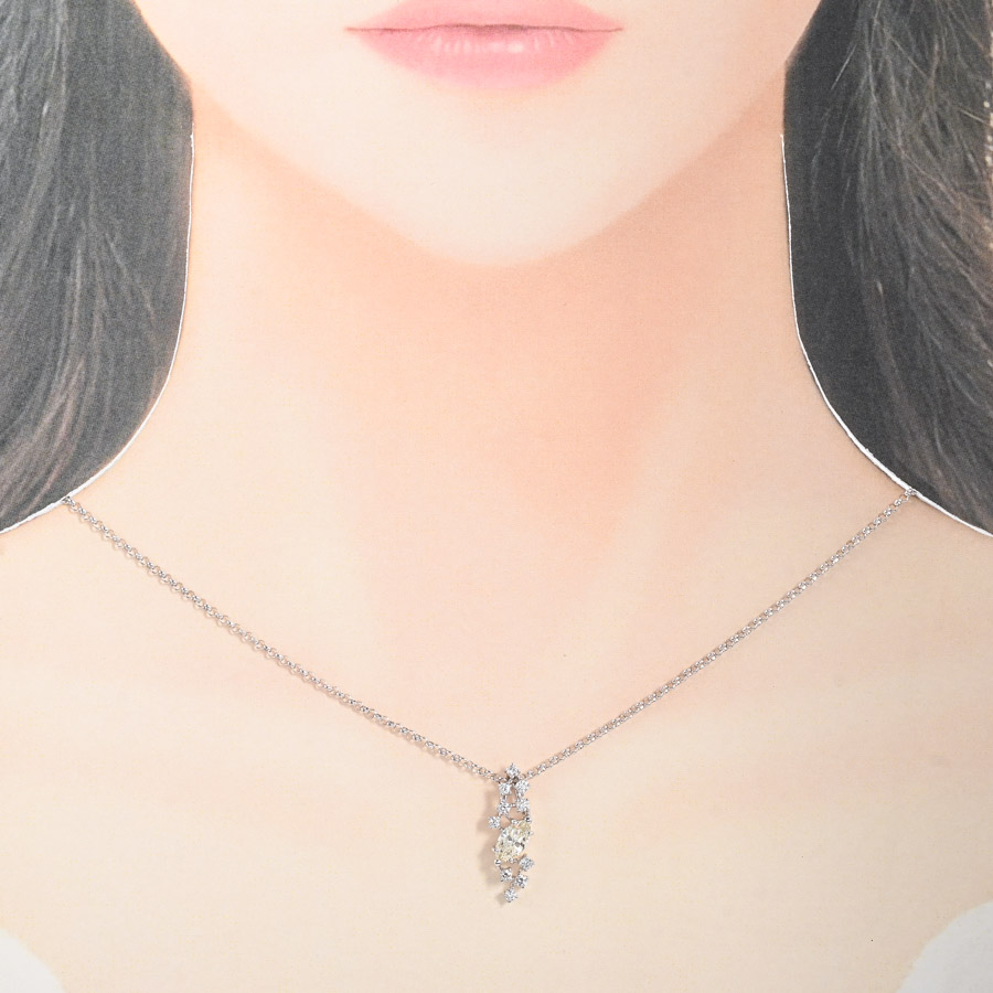 ダイヤ ネックレス | K18ホワイトゴールド(K18WG) | 中古A品