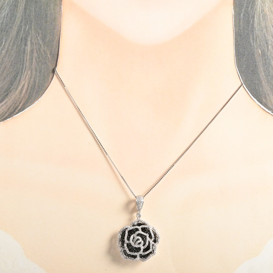 ブラックダイヤ ネックレス | K18ホワイトゴールド | 中古A品