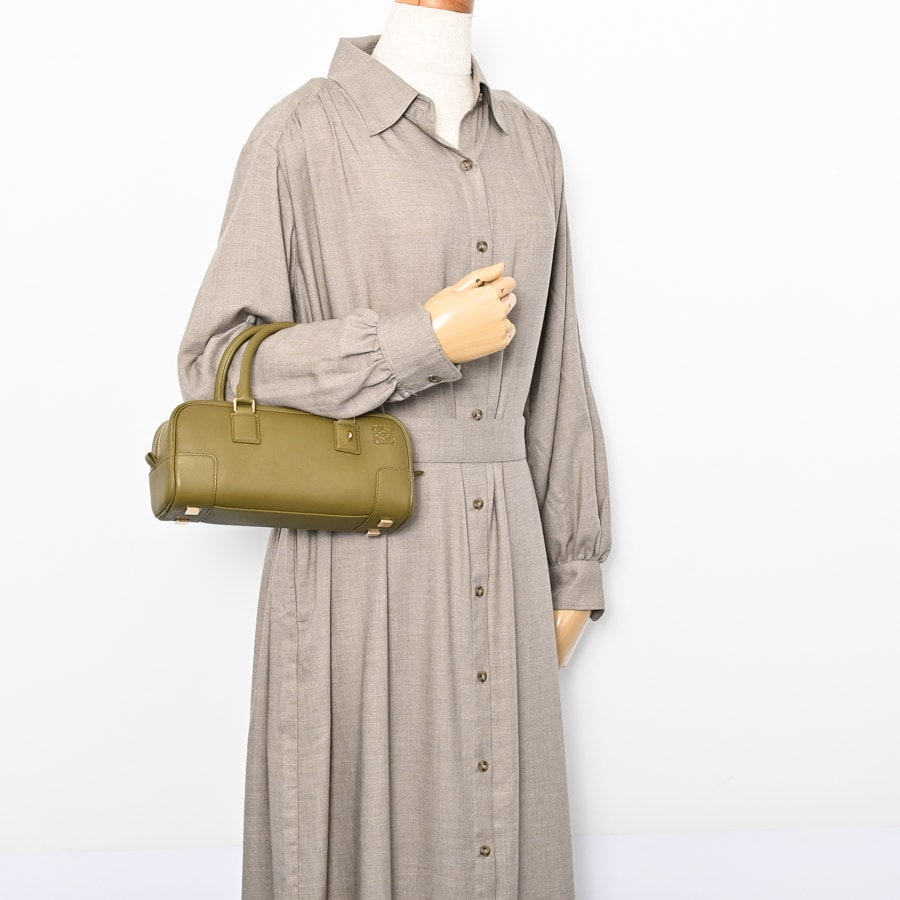 LOEWE ロエベ アマソナ23 クロップド オリーブ アマソナ23クロップドバッグ(約W23xH11xD10cm オリーブグリーン