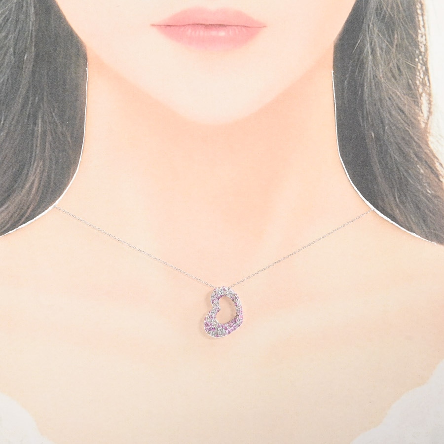 ピンクサファイア ネックレス | K18ホワイトゴールド | 中古A品
