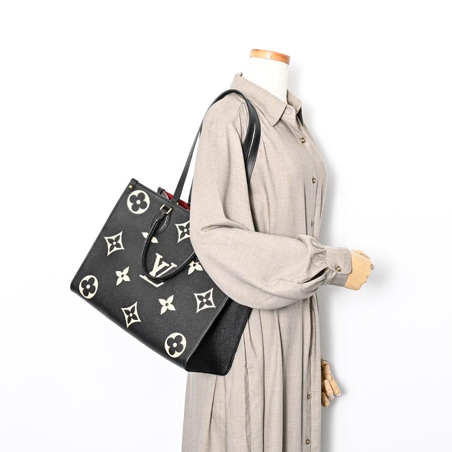 オンザゴーMM(約W35xH27xD14cm ブラック/ベージュ): ブランドバッグ