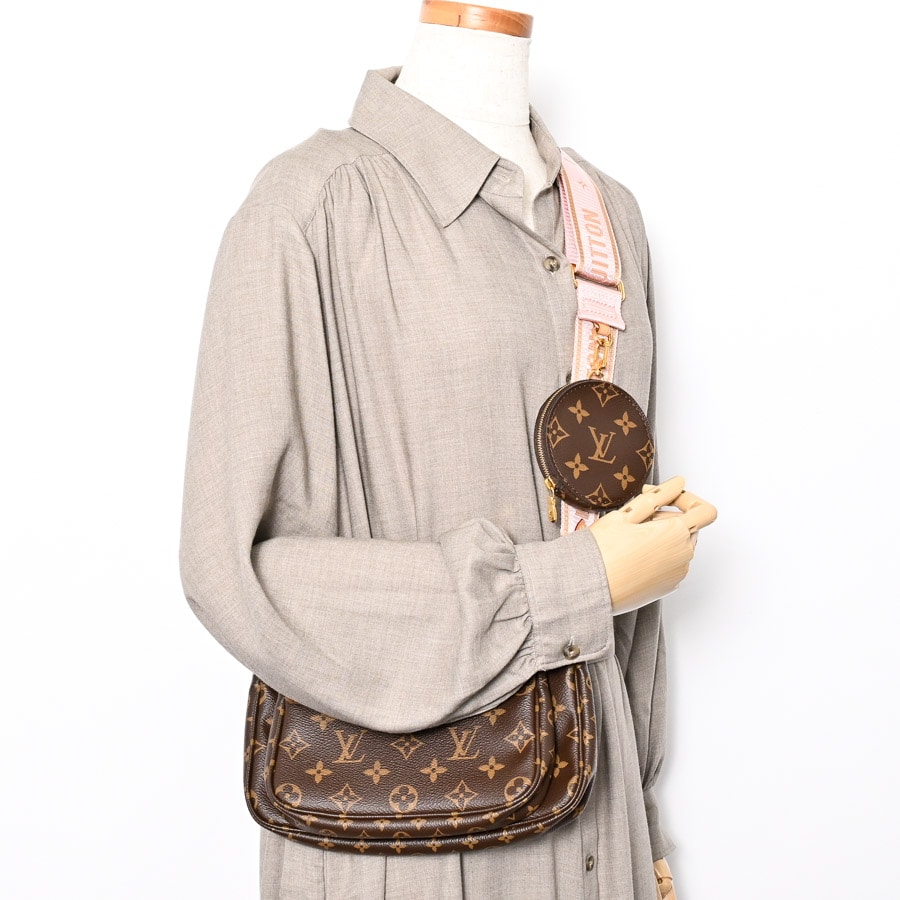 【超美品】　ルイヴィトン ミュルティ・ポシェット・アクセソワール ミュルティ・ポシェット・アクセソワール バイカラー モノグラム・アン