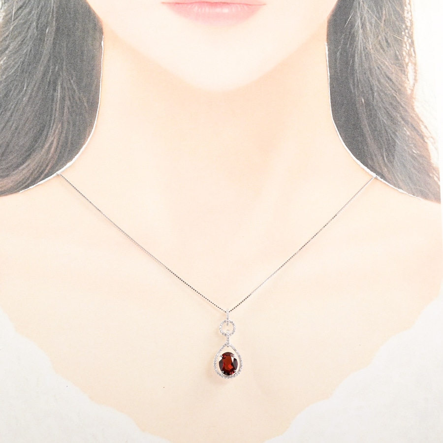 ロードライトガーネット ネックレス | K18ホワイトゴールド | 中古A品 