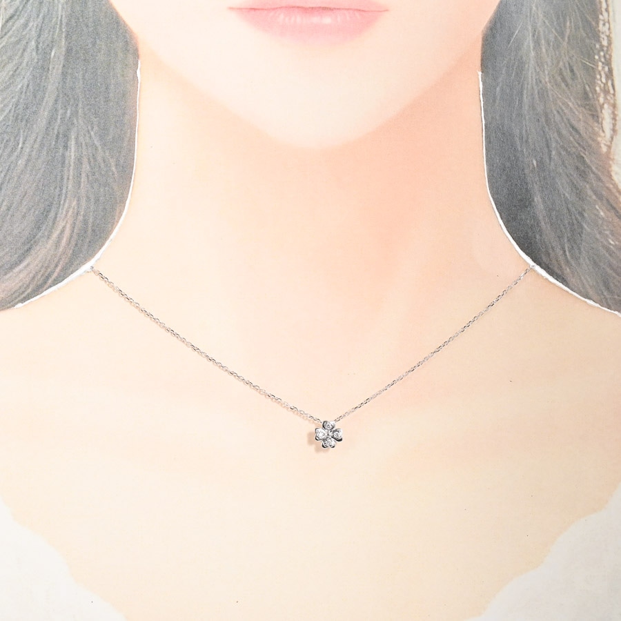 ダイヤ ネックレス | K18ホワイトゴールド(K18WG) | 中古A品 