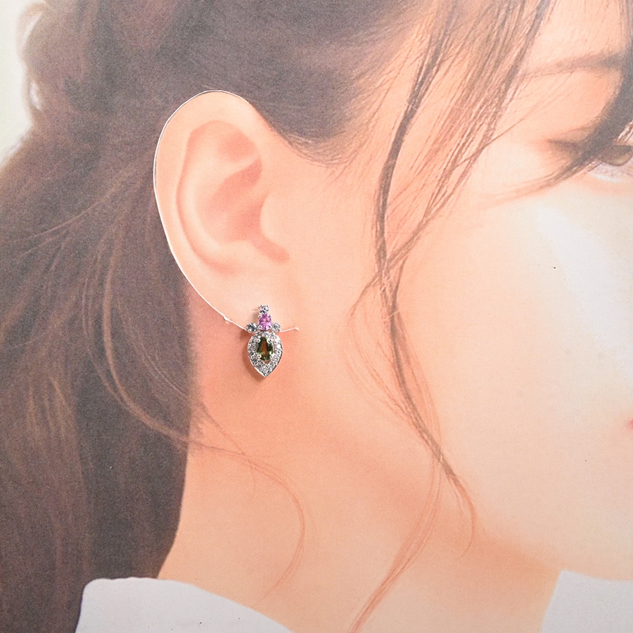 サファイア ピアス | K18ホワイトゴールド | 中古A品| レディース