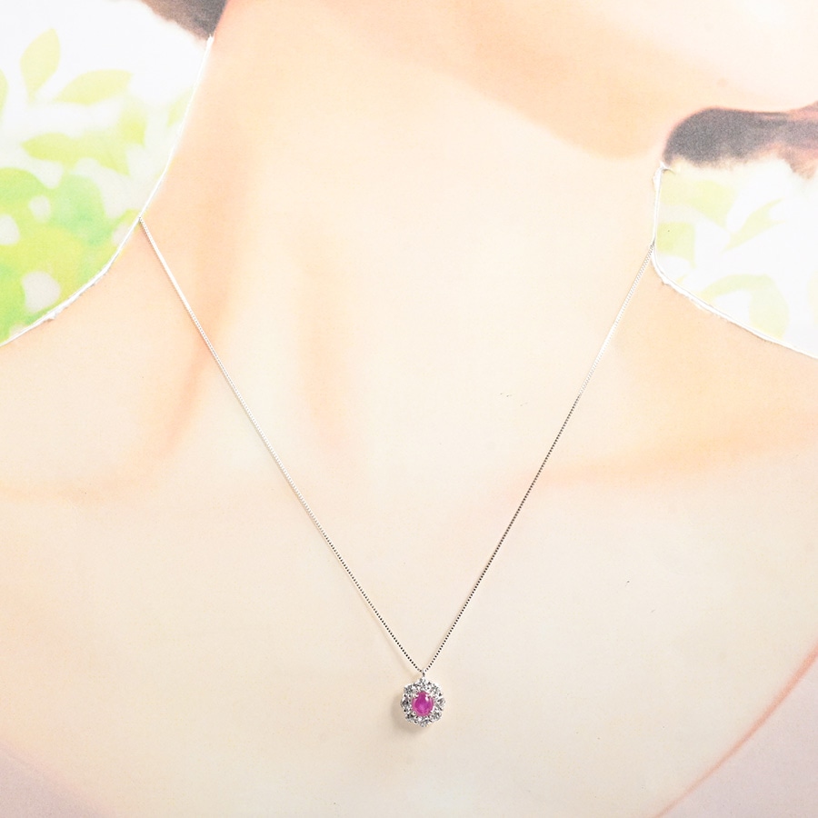 スタールビー ネックレス | プラチナ900/850 | 中古A品| レディース