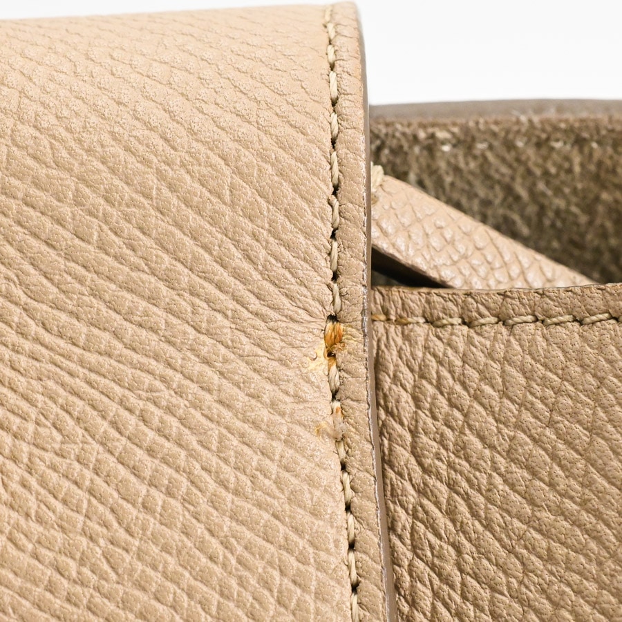 ベルトバッグマイクロ(約W開口部32/底部23xH22xD14cm(実寸) ベージュ