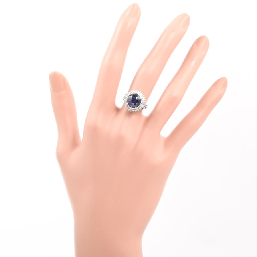 スターサファイア リング | プラチナ900 | 中古A品| レディース│ノン