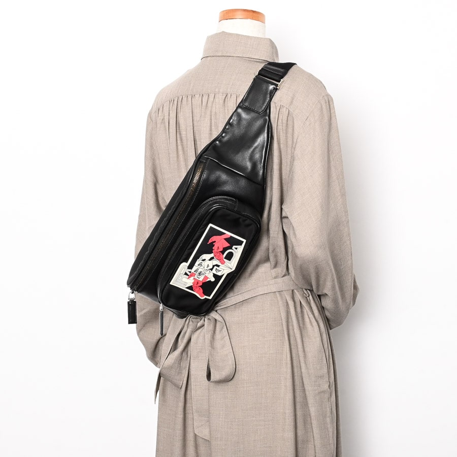 ☆超美品☆PRADA コミックプリント ボディーバッグ ウエストバッグ ブラック コミックプリントボディバッグ | 2VL006 | ボディバッグ | テスート