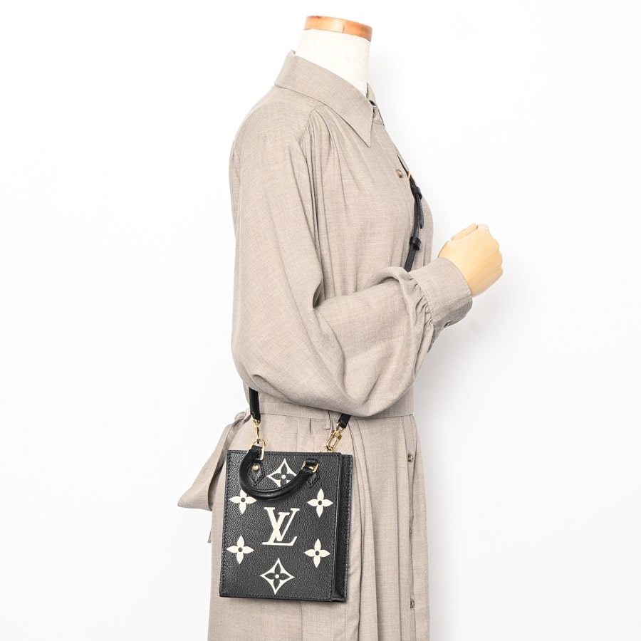 プティットサックプラ(約W14xH17xD5cm(実寸) ブラック/ベージュ