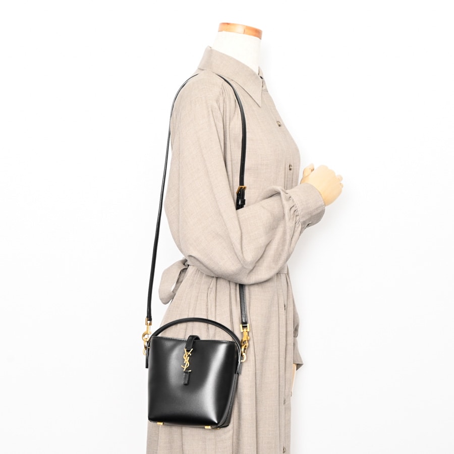 サンローランパリ  LE37 MINI 765870 YSLミニバケットカーフスキンショルダーバッグ レディース SAINT LAURENT サンローラン LE37ミニ 765870 バケット2WAYショルダー