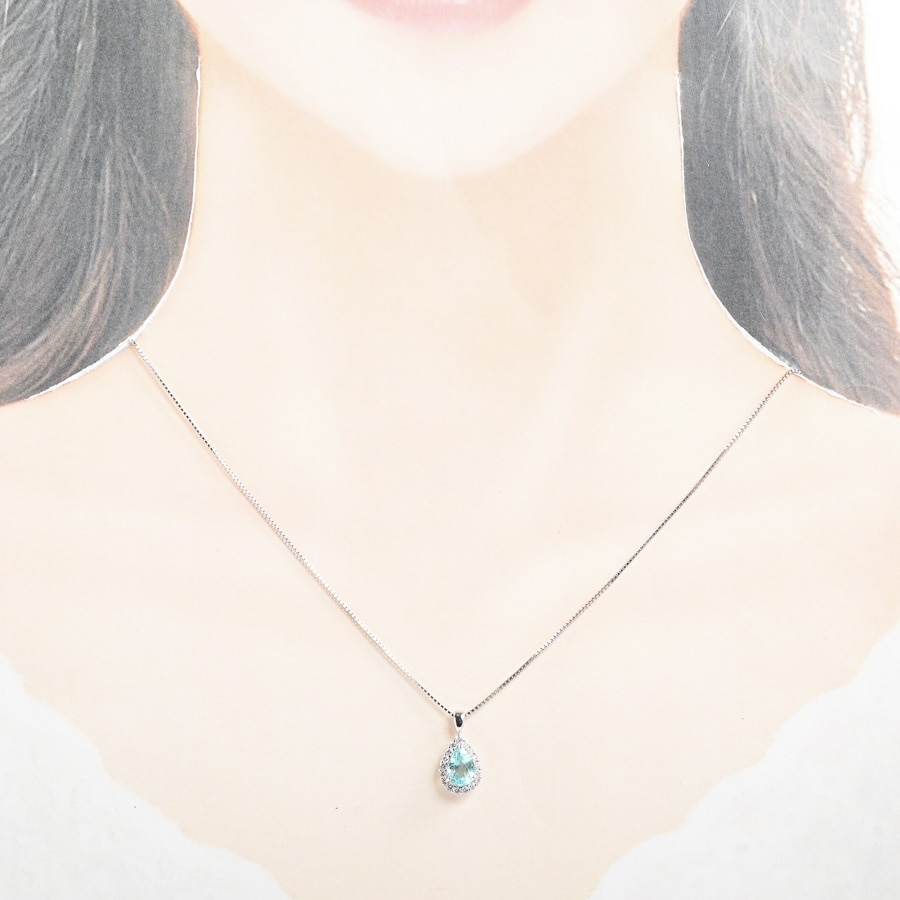 パライバトルマリン ネックレス | K18ホワイトゴールド | 中古A品