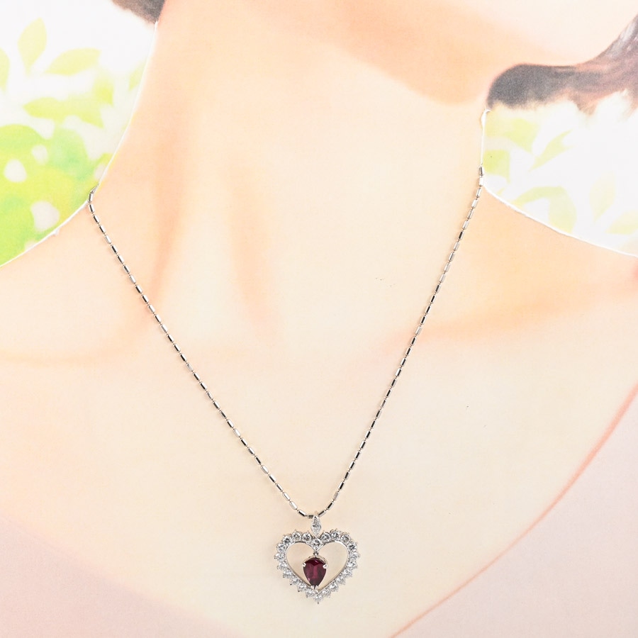 ルビー ネックレス | プラチナ900/850 | 中古A品| レディース│ノン