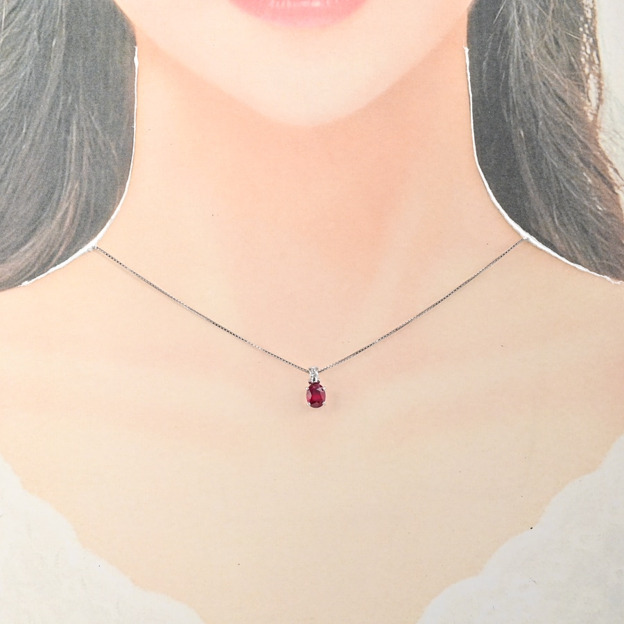ルビー　k18w ネックレス ルビー ネックレス | K18ホワイトゴールド | 中古A品| レディース