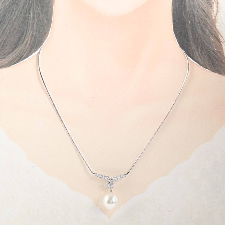 パール ネックレス | K18ホワイトゴールド | 中古B品| レディース