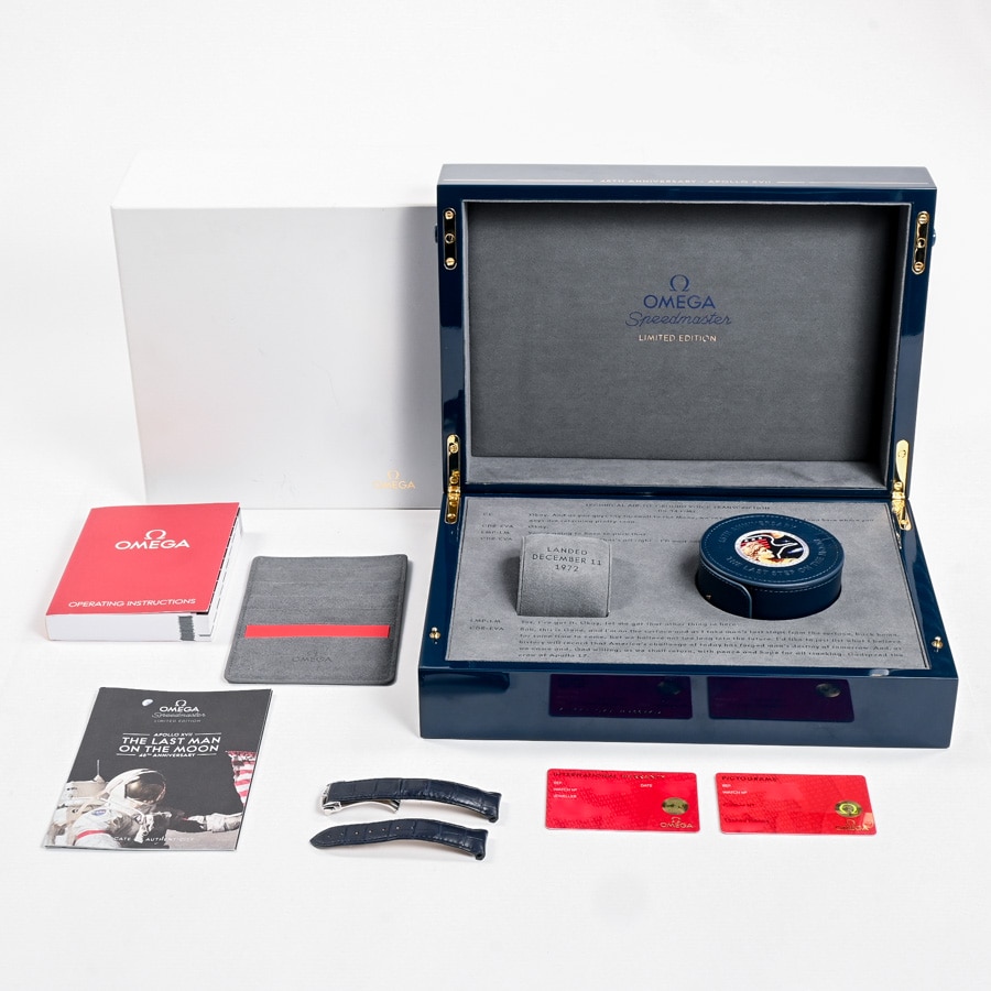 OMEGA スピードマスター アポロ17号 ボックスと付属品セット 中古】OMEGA SPEEDMASTER MOONWATCH APOLLO XVII 45TH