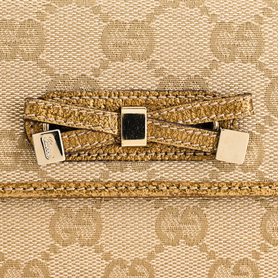 ☆美品☆GUCCI グッチ 長財布 ブラウン ベージュ GGキャンバス ゴールド GGキャンバス グッチ GUCCI ラウンドファスナー長財布 307980 ベージュ