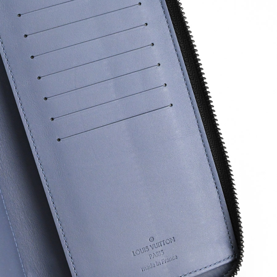 ジッピーウォレットヴェルティカル(約W10xH20xD2cm ネイビー / ブルー