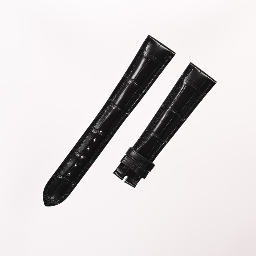ブラック　クロコ　レザーストラップ　16-20mm ブラック 小:8.5/大:12.5/幅(ラグ側):2cm