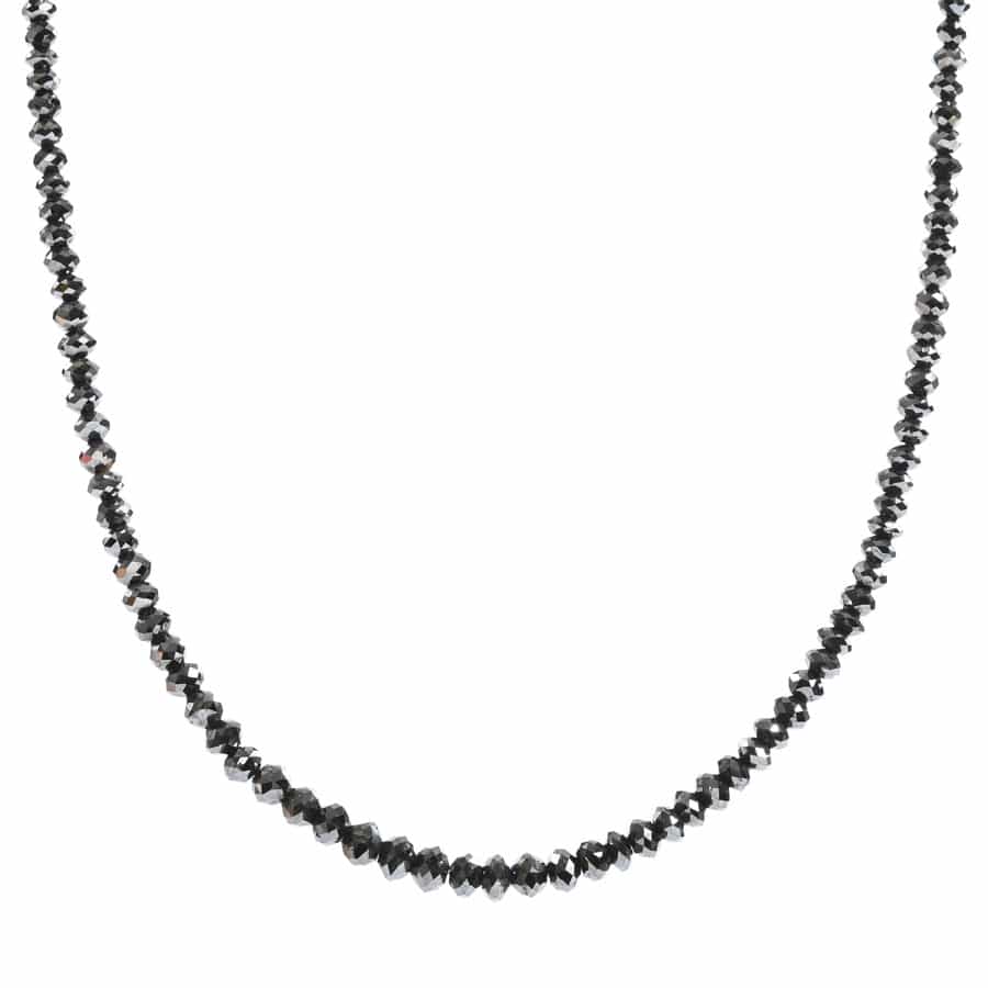 ブラックダイヤ ネックレス K18WG チェーン最長(留め具含):約43.5cm　幅:約4.5mm