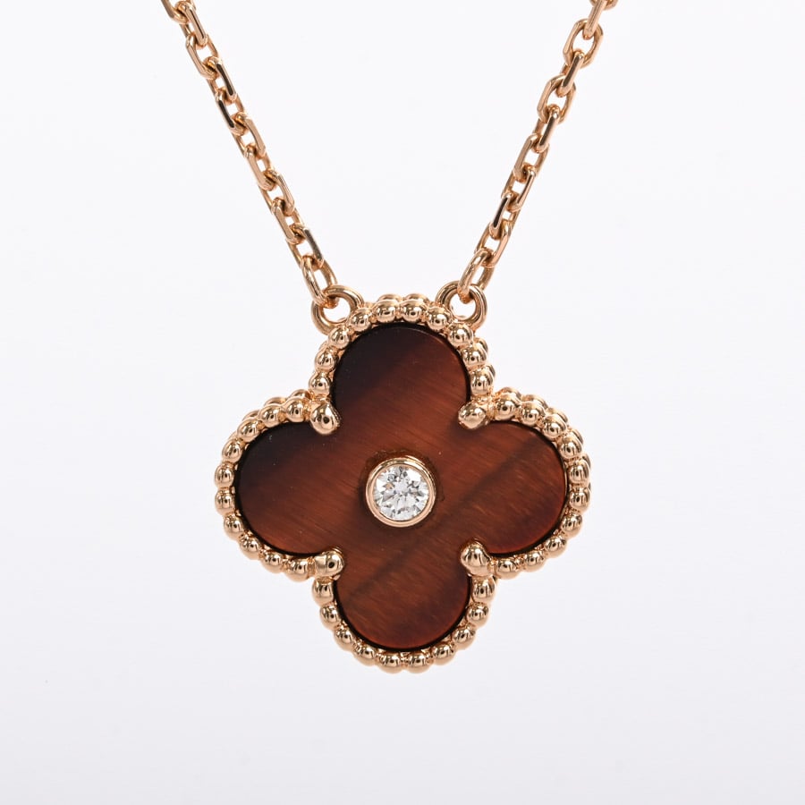 Van Cleef & Arpels ヴィンテージ アルハンブラ 1PD ピンクセーブル 2015年 X'mas限定モデル ネックレス K18PG小キズ金具部分