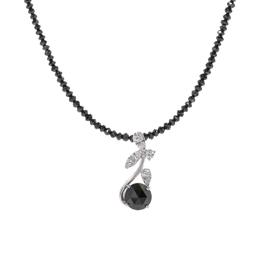 ブラックダイヤ ネックレス チェーン長さ(留め具含):約40/45cm / チャーム:約W9xH21mm