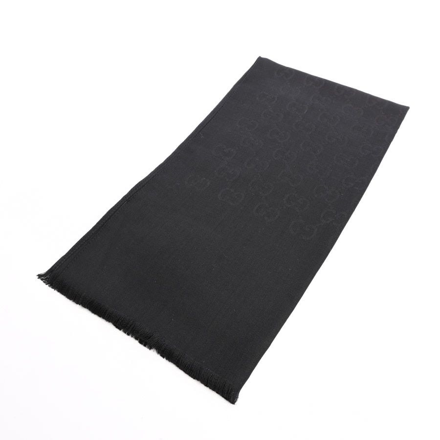 ストール ブラック 全長180x幅45cm