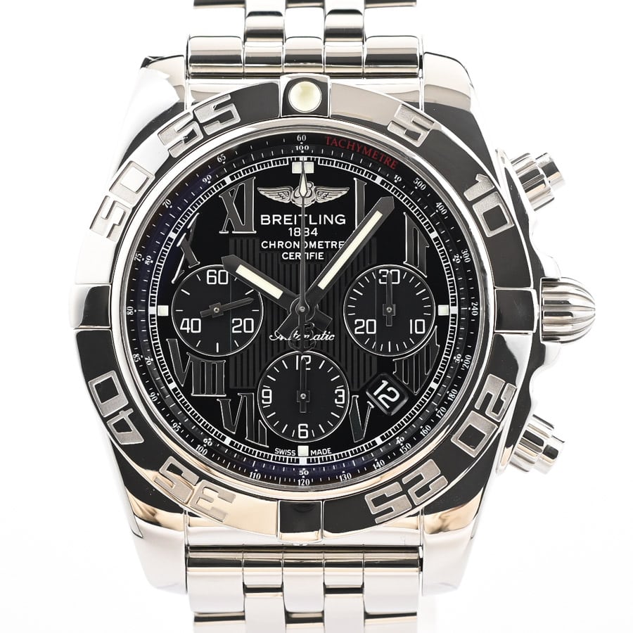 クロノマット44 ブラックローマン / ベルトカラー：ステンレス ケース:約44mm/ブレスサイズ:約19cm