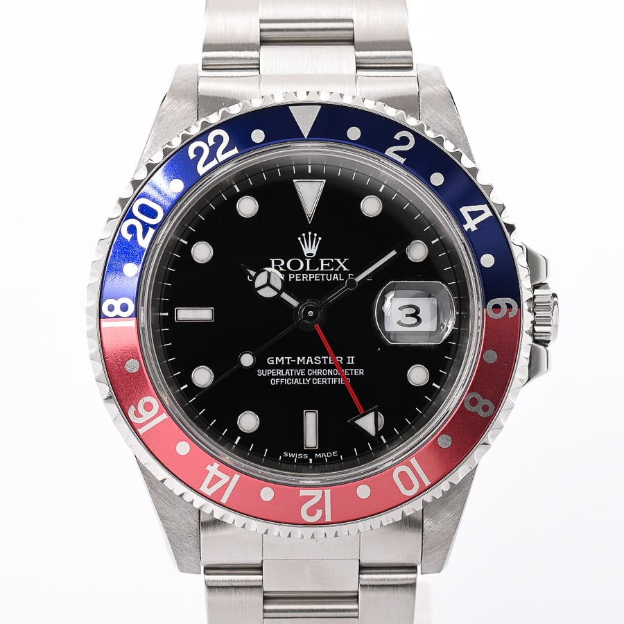 GMTマスター2 ブラック / ベルトカラー：ステンレス ケース:約40mm/ブレスサイズ:18cm