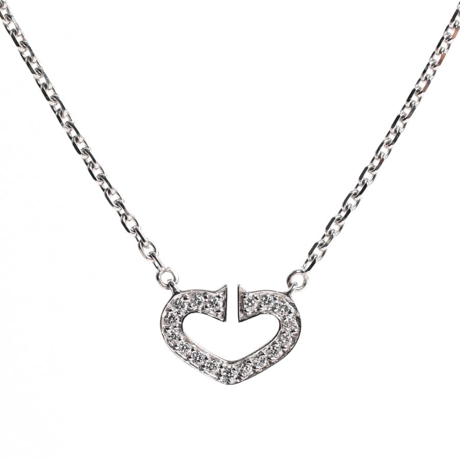 Cハート チェーン長さ(留め具含):約39cm チャーム:約W12xH9mm