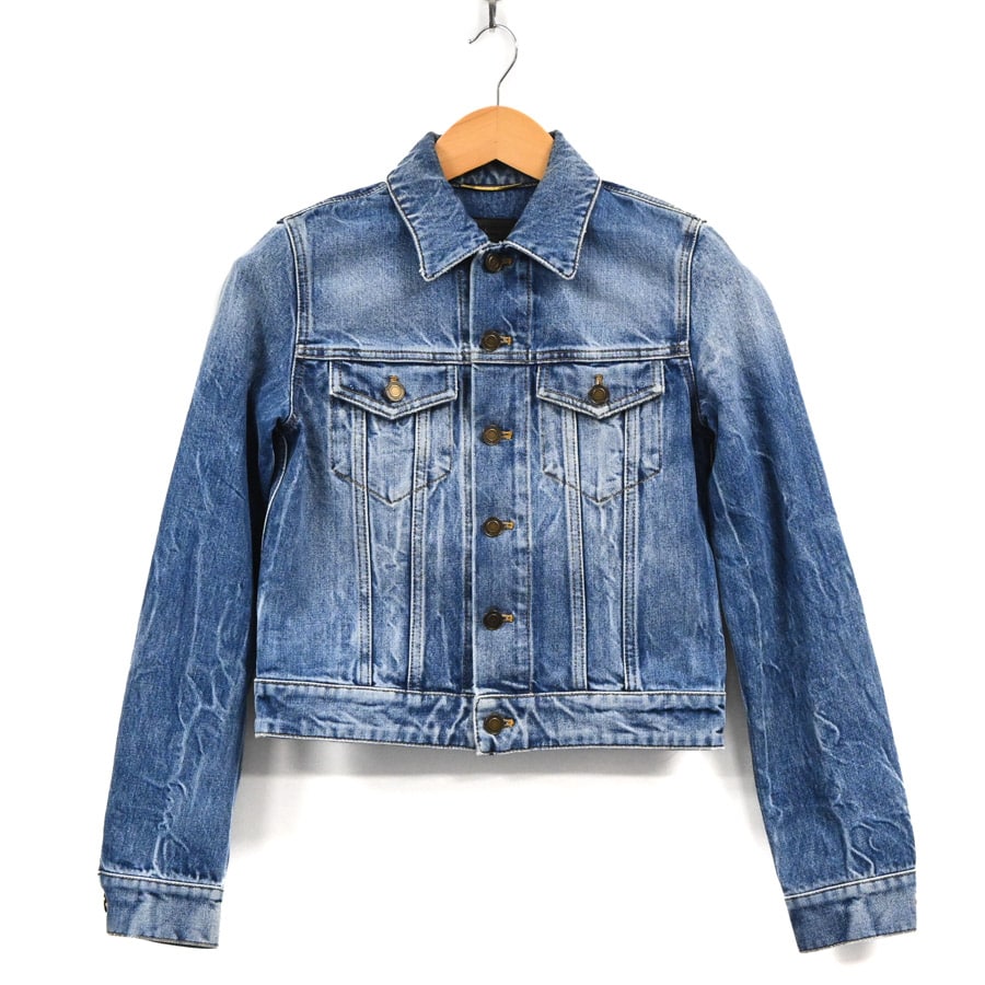 デニムジャケット ライトブルー メーカーサイズS/肩幅37x身幅44x着丈48x袖丈62cm(実寸)