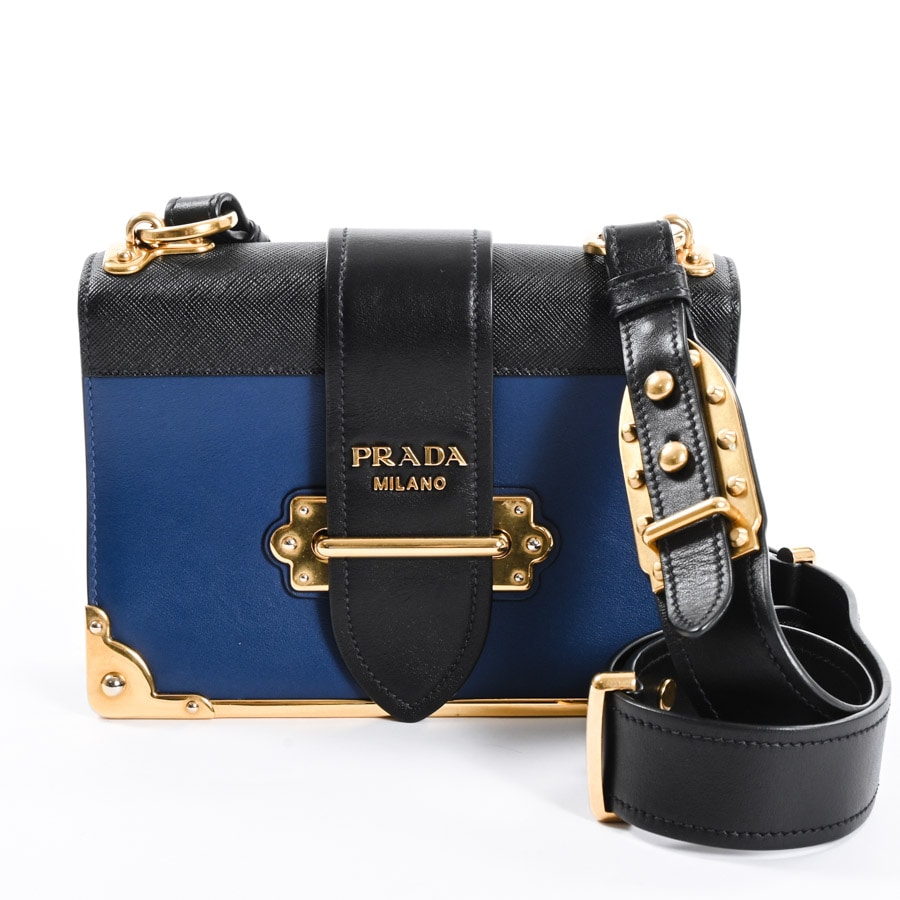 ショルダーバッグ ブルー / ブラック 約W20xH14xD5.5cm(実寸)