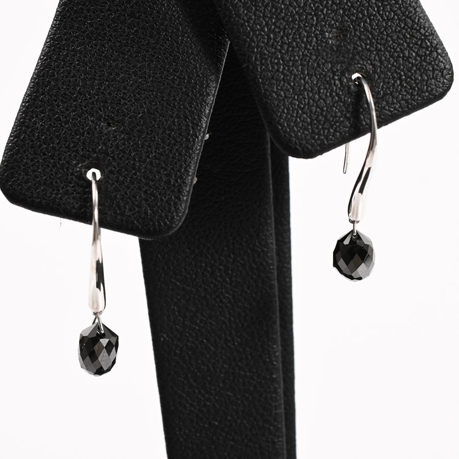 ブラックダイヤ ピアス チャーム:約W4xH12mm