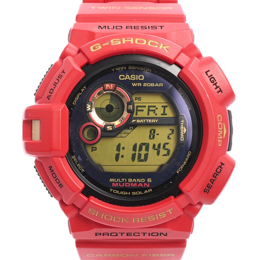 【中古A品】  カシオ G-SHOCK Gショック MUDMAN RISING RED 30th  GW-9330A-4JR ステンレス 銀座