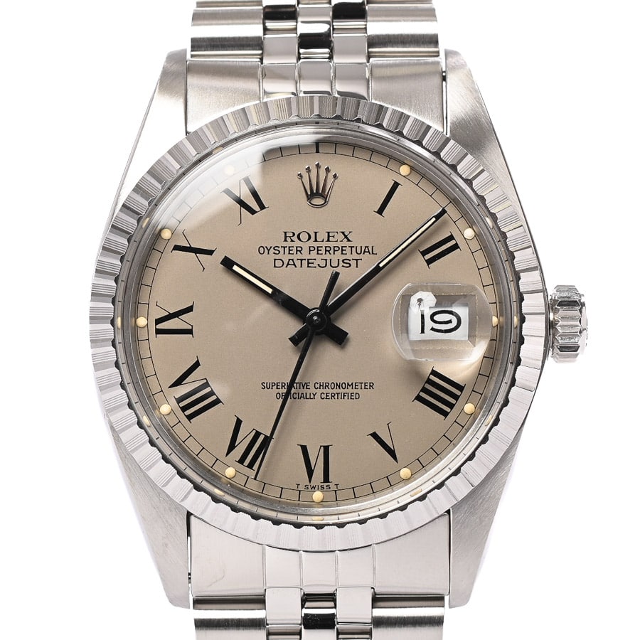 デイトジャスト バックリーダイヤル シルバー ケース約36mm/ブレスサイズ:約18.5cm